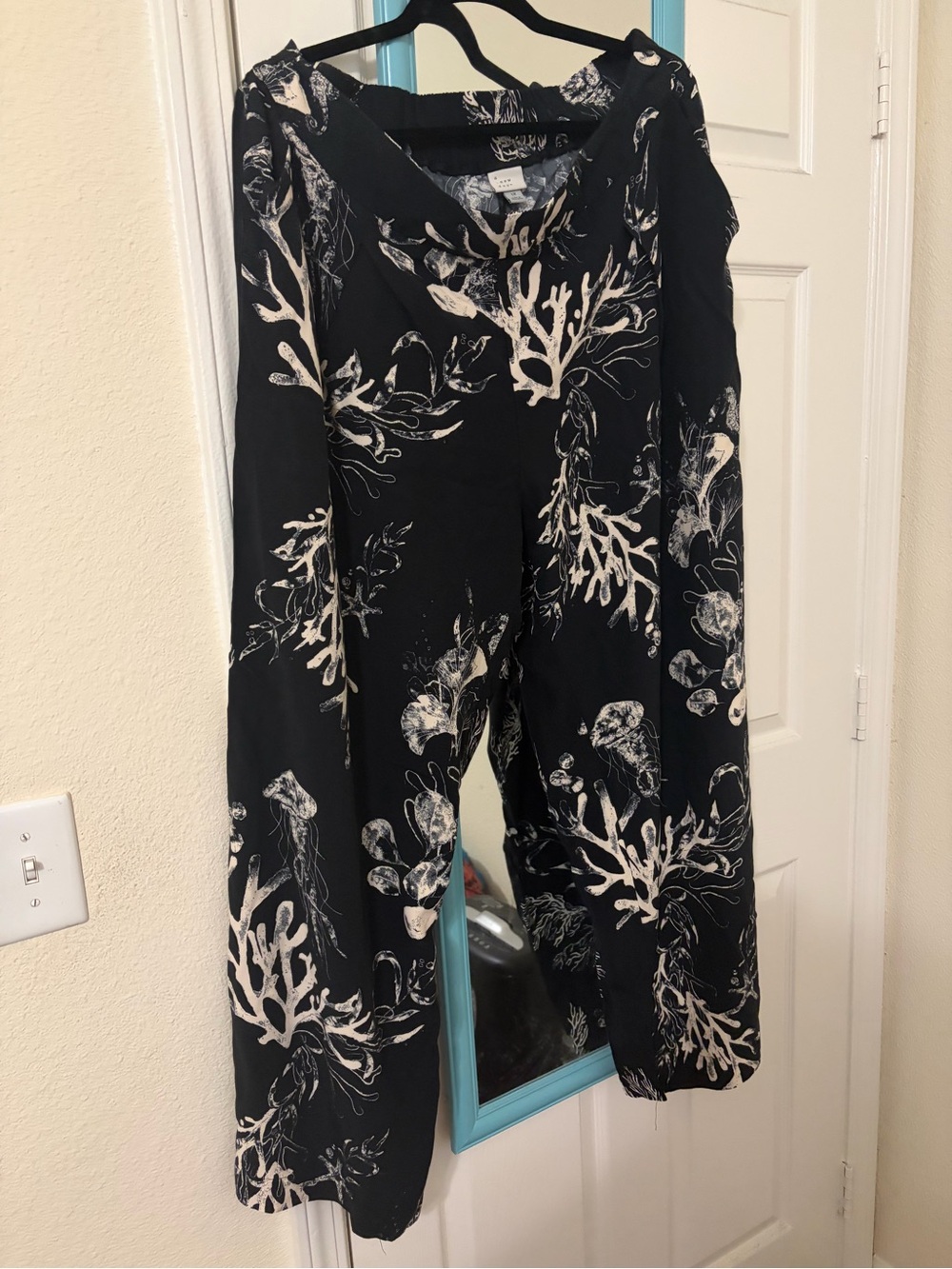 a new day Black Coral-Print Wide Leg Pants